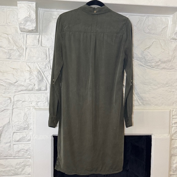 Banana Republic Olive Green Long Sleeve Shirt Dress - Picture 6 of 6